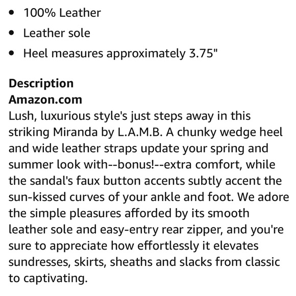 L.A.M.B. “Miranda” Strappy Black Wedge Heels 8 1/2 - EXCELLENT used condition!!! - Picture 7 of 7